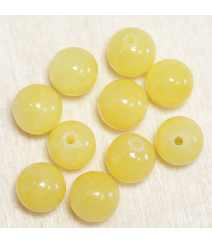 Perles en pierre naturelle ou Gemme - Jaspe Perse Jaune - 6mm - Lot de 10 perles