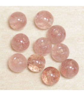 11pc FRAISE QUARTZ FACETÉ Grade-B Gouttes plates Forme Pierre précieuse  naturelle Briolette Perceuse latérale Perles Ligne Perles rares pour les  bijoux Gemmore -  France