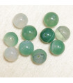 Perles en pierre naturelle ou Gemme - Agate Teintée Vert Teinté - 8mm - Lot de 10 perles