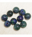 Perles en pierre naturelle ou Gemme - Chrysocolle Azurite - 4mm - Lot de 10 perles