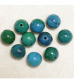 Perles en pierre naturelle ou Gemme - Chrysocolle - 10mm - Lot de 10 perles