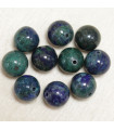 Perles en pierre naturelle ou Gemme - Chrysocolle Azurite - 10mm - Lot de 10 perles