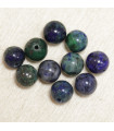 Perles en pierre naturelle ou Gemme - Chrysocolle Azurite - 6mm - Lot de 10 perles