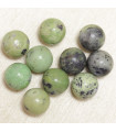 Perles en pierre naturelle ou Gemme - Chrysoprase - 8mm - Lot de 10 perles