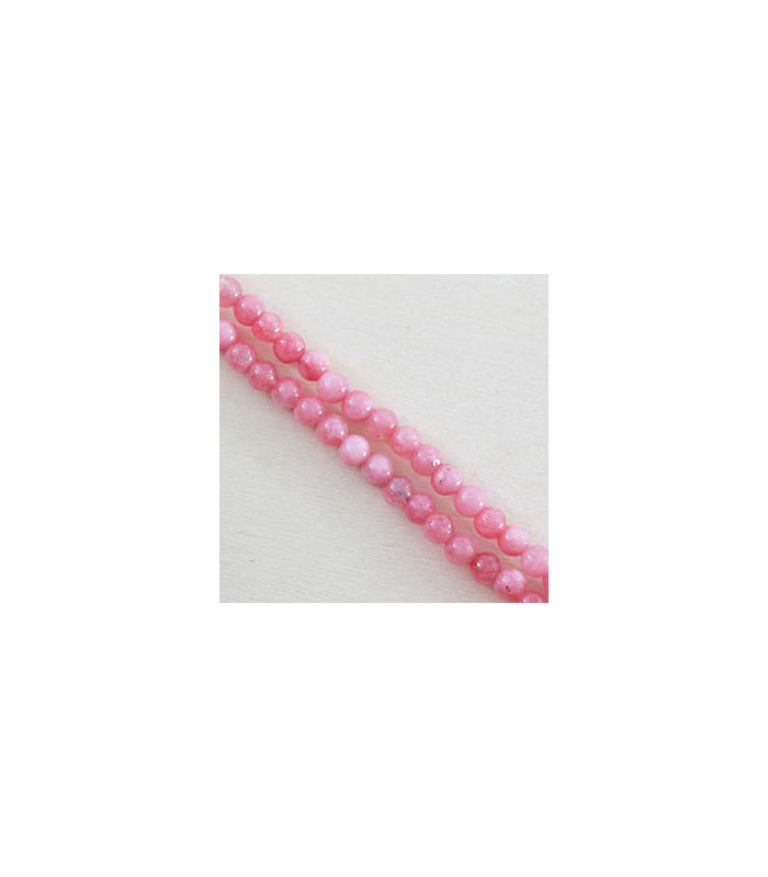 Fil de 38cm en Perles en pierre naturelle - Jade Teintée Rose - 4mm