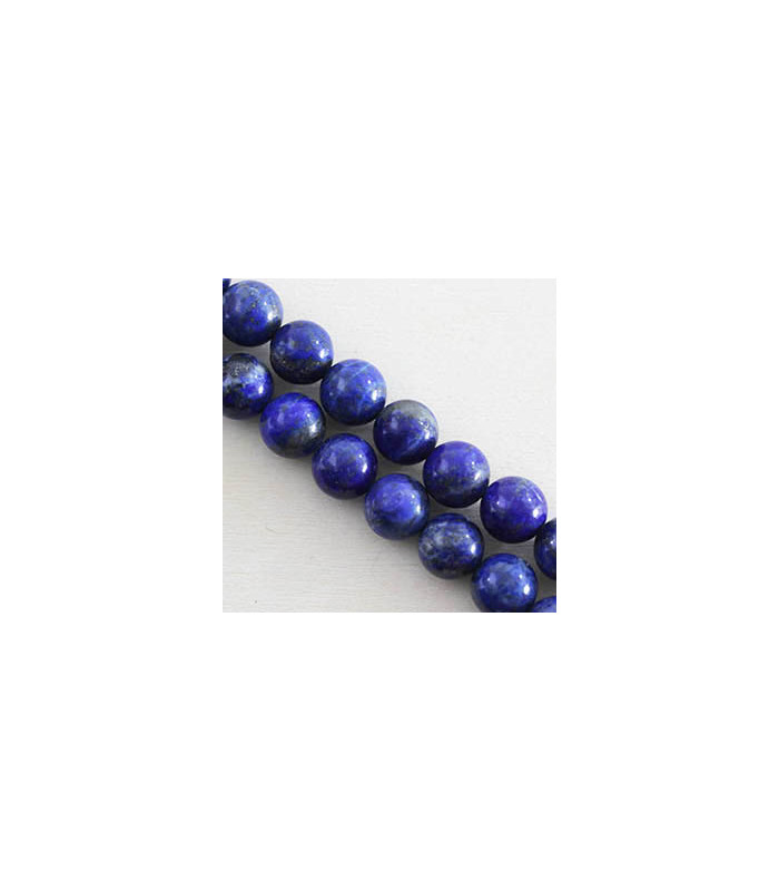 Perles rondes en Lapis Lazuli - 10mm - Fil de 38cm - Pierre naturelle ou Gemme