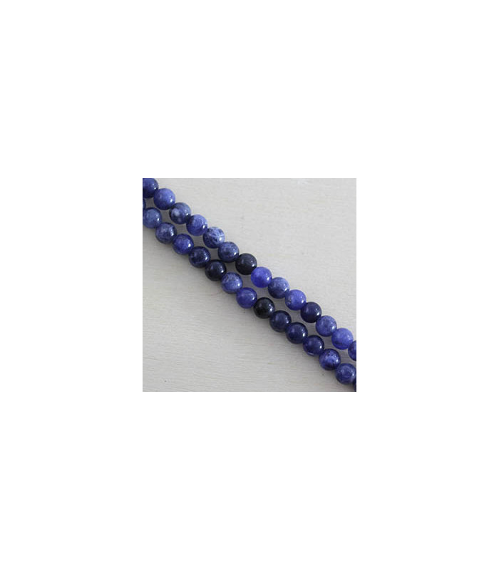 Perles rondes en Sodalite - 4mm - Fil de 38cm - Pierre naturelle ou Gemme