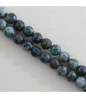 Fil de 38cm en Perles en pierre naturelle - Turquoise d'Afrique - 6mm