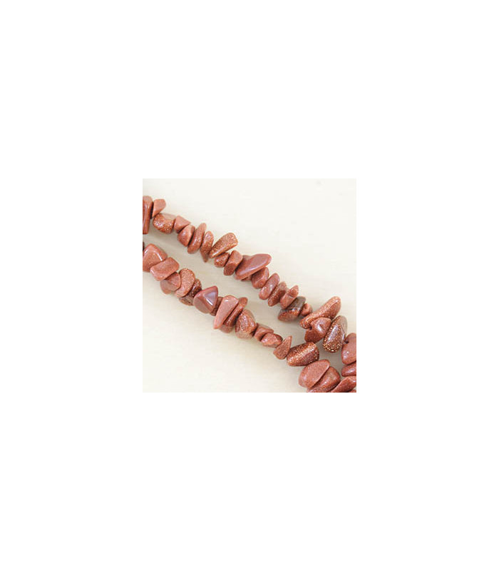 Fil de 80cm en Perles Chips en pierre naturelle - GoldStone (Synthèse) - 5 à 8mm environ