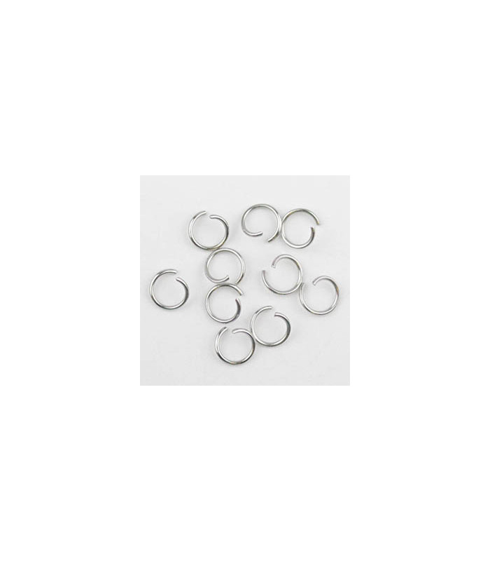 Anneaux de jonction 5x0,6mm - Acier inoxydable - Argenté foncé - Lot de 10