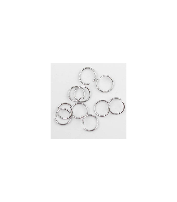 Anneaux de jonction 6x0,6mm - Acier inoxydable - Argenté foncé - Lot de 10