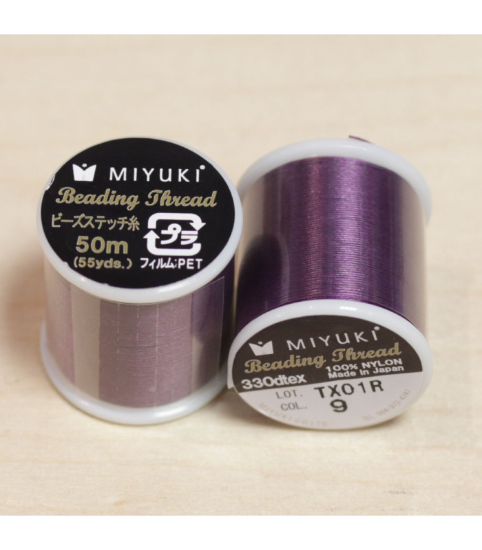 Fil Miyuki - Bobine de 50m - 0,27mm - Violet Foncé - 9