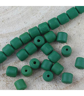 Perles Cylindres 6x6,2mm en pâte polymère style HEISHI - Au fil - Vert Sapin