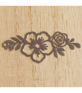 breloque laser cut fleur guirlande argenté foncé