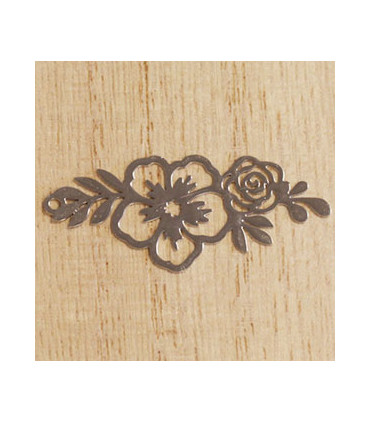 breloque laser cut fleur guirlande argenté foncé