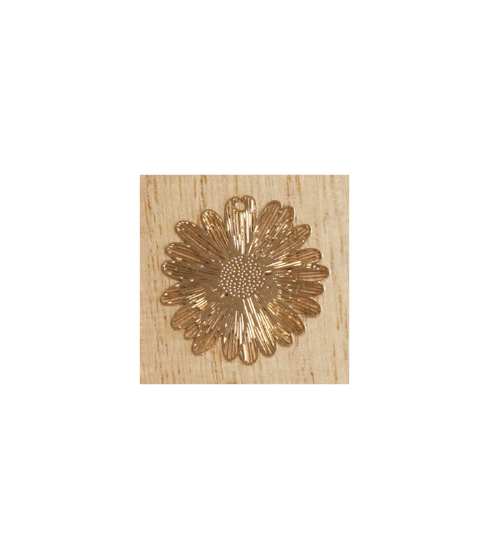 breloque laser cut fleur marguerite rose doré