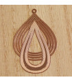 Pendentif Laser Cut - Double Goutte - 47x23mm - Cuivre