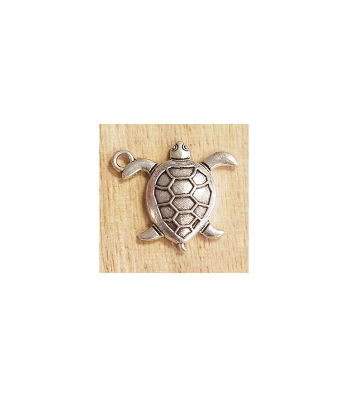 Breloque Tortue argenté foncé