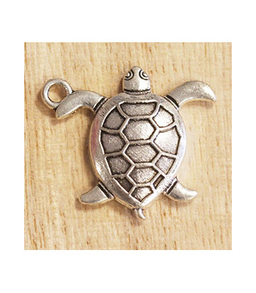 Breloque Tortue argenté foncé