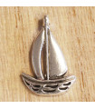 Breloque Bateau - 19x13mm - Argenté foncé