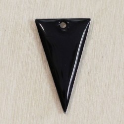 Sequin Émaillé triangle Noir - 23x12mm