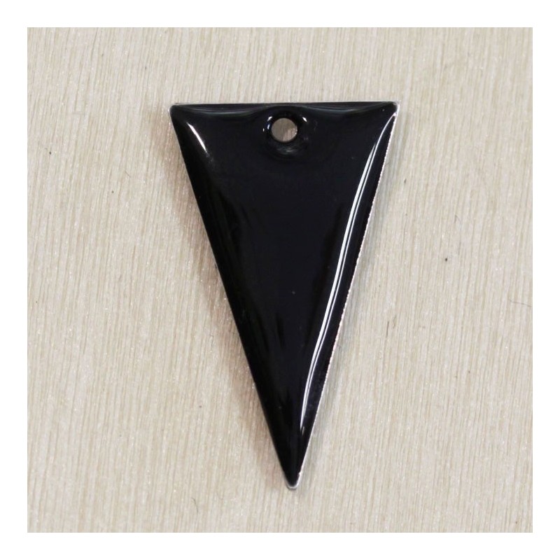 Sequin Émaillé triangle Noir - 23x12mm