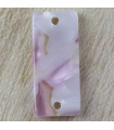 Connecteur Rectangle - Écaille de Tortue Rose Clair - 22x10mm - Acétate de Cellulose