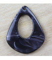 Pendentif Larme - Marbré Noir - 41x34mm - Acrylique