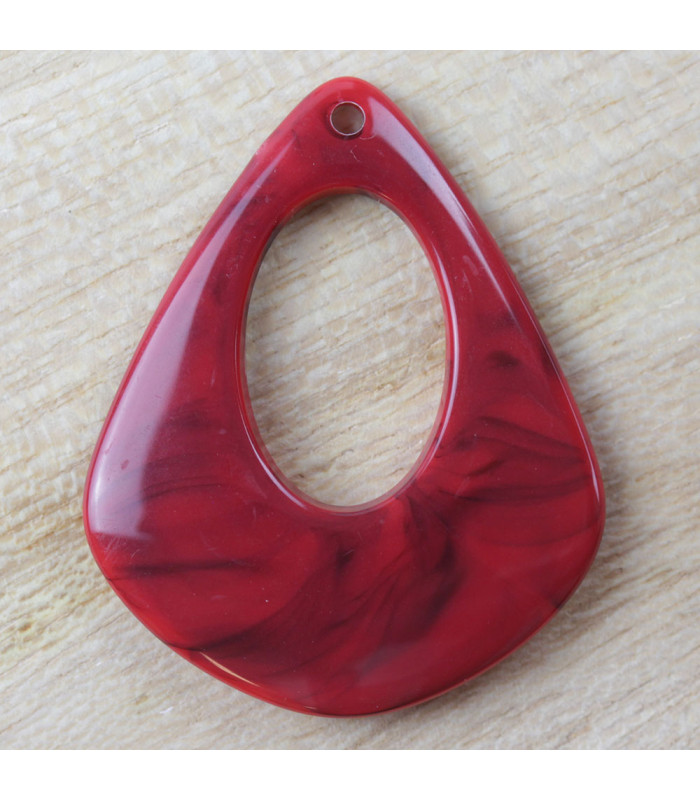 Pendentif Larme marbré rouge