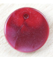 Pendentif Rond - Marbré Rouge Foncé - 16mm - Acrylique