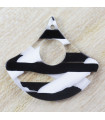 Pendentif Triangle Arrondi Évidé - Écaille de Tortue Marbré Blanc et Noir - 31x34mm - Acétate