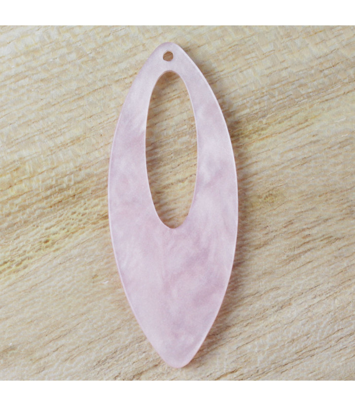 Pendentif Goutte Évidée marbré rose Clair acétate