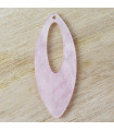 Pendentif Ovale Évidé - Marbré Rose Clair - 45x18mm - Acétate de Cellulose