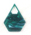 Pendentif Pentagone - Marbré Vert - 41x32mm - Acrylique