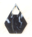 Pendentif Pentagone - Marbré Noir - 41x32mm - Acrylique