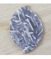 Pendentif Feuille Pointue - Écaille de Tortue Gris - 45x32mm - Acétate de Cellulose