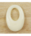 Pendentif Ovale Évidé - Opaque Crème - 33x23mm - Acétate de Cellulose