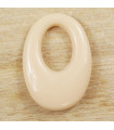 Pendentif Ovale Évidé - Opaque Beige - 33x23mm - Acétate de Cellulose