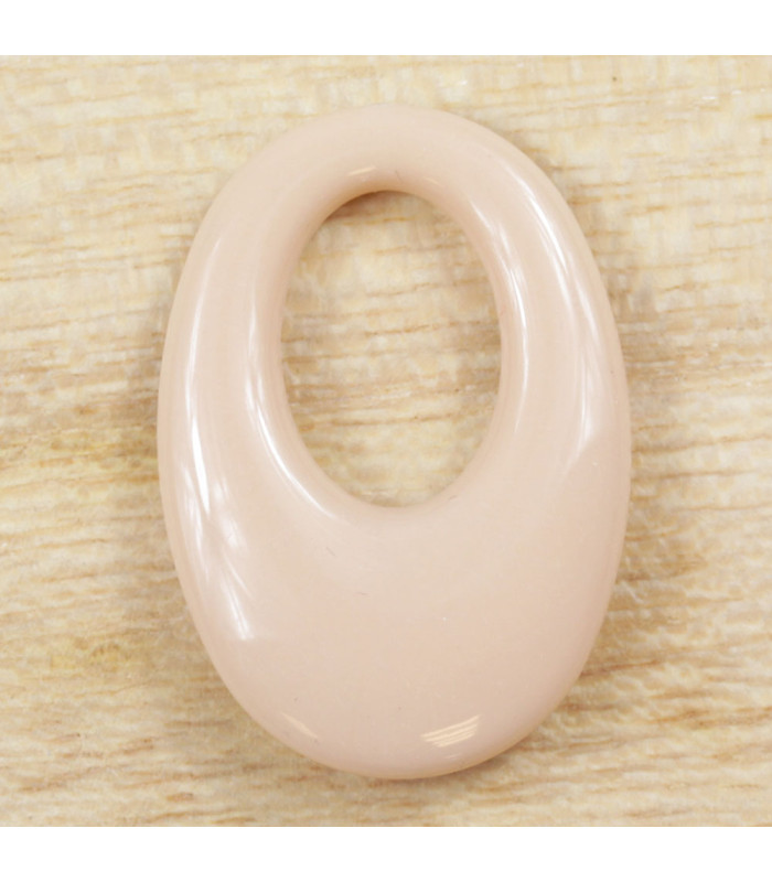 Pendentif Ovale Évidé opaque beige foncé acétate