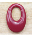 Pendentif Ovale Évidé - Opaque Lie de Vin - 33x23mm - Acétate de Cellulose