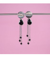 Kit DIY de Boucles d'Oreilles Julia - Argenté et pendentif cristal noir