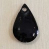 Sequin Émaillé goutte Noir - 15x10mm